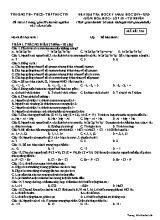 Đề kiểm tra học kỳ I môn Hóa học Lớp 10 - Mã đề 516 - Năm học 2019-2020 - Trường TH - THCS - THPT Đức Trí